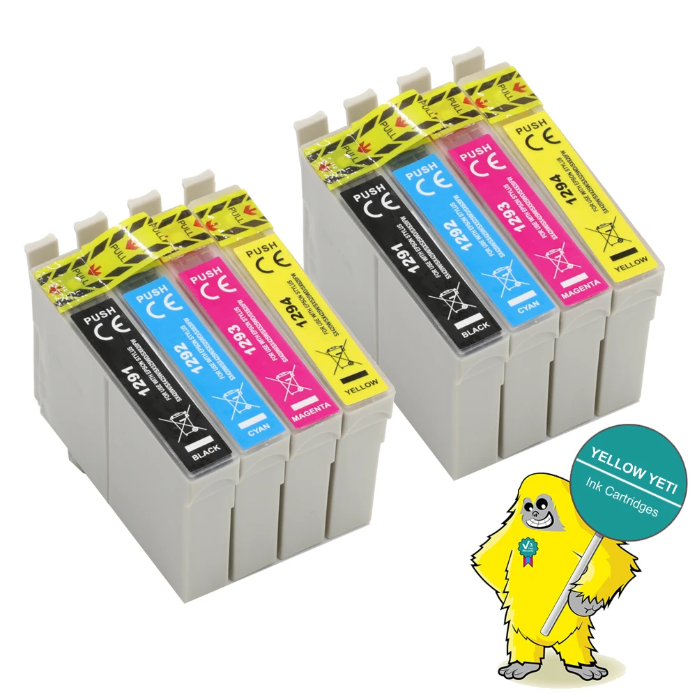 8 шт. картриджи для принтера EPSON 1291 stylus SX440W SX445W SX525WD SX535WD BX625FWD BX635FWD BX925FWD|Чернильные
