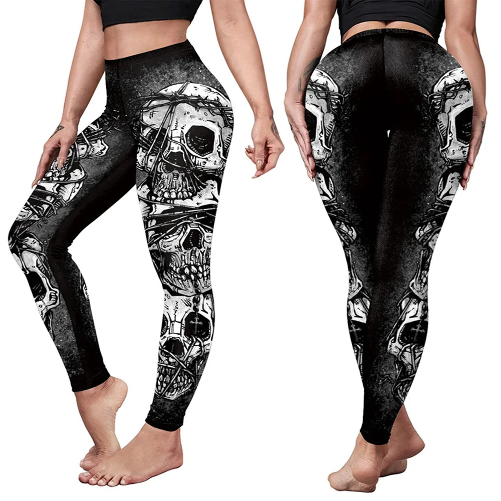 

Halloween Skull Print Yoga Pants Women Leggings for Gym Fitness High Waist Push UP Girl Tights Sport Pants Women Clothing