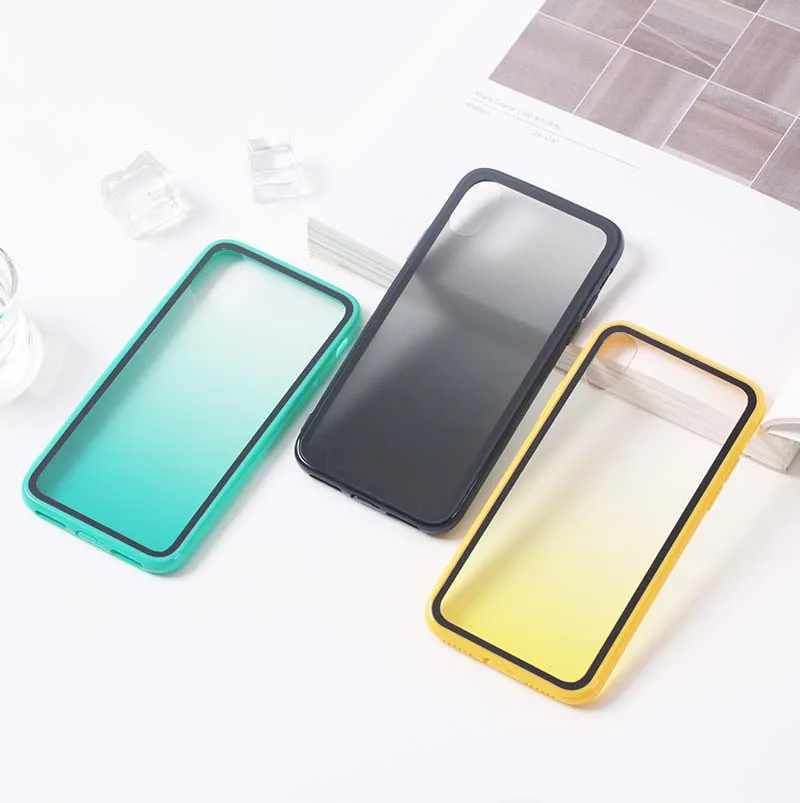 Набор с градиентом для IPhone 8Plus пивной чехол iPhone11Promax акриловый все в одном