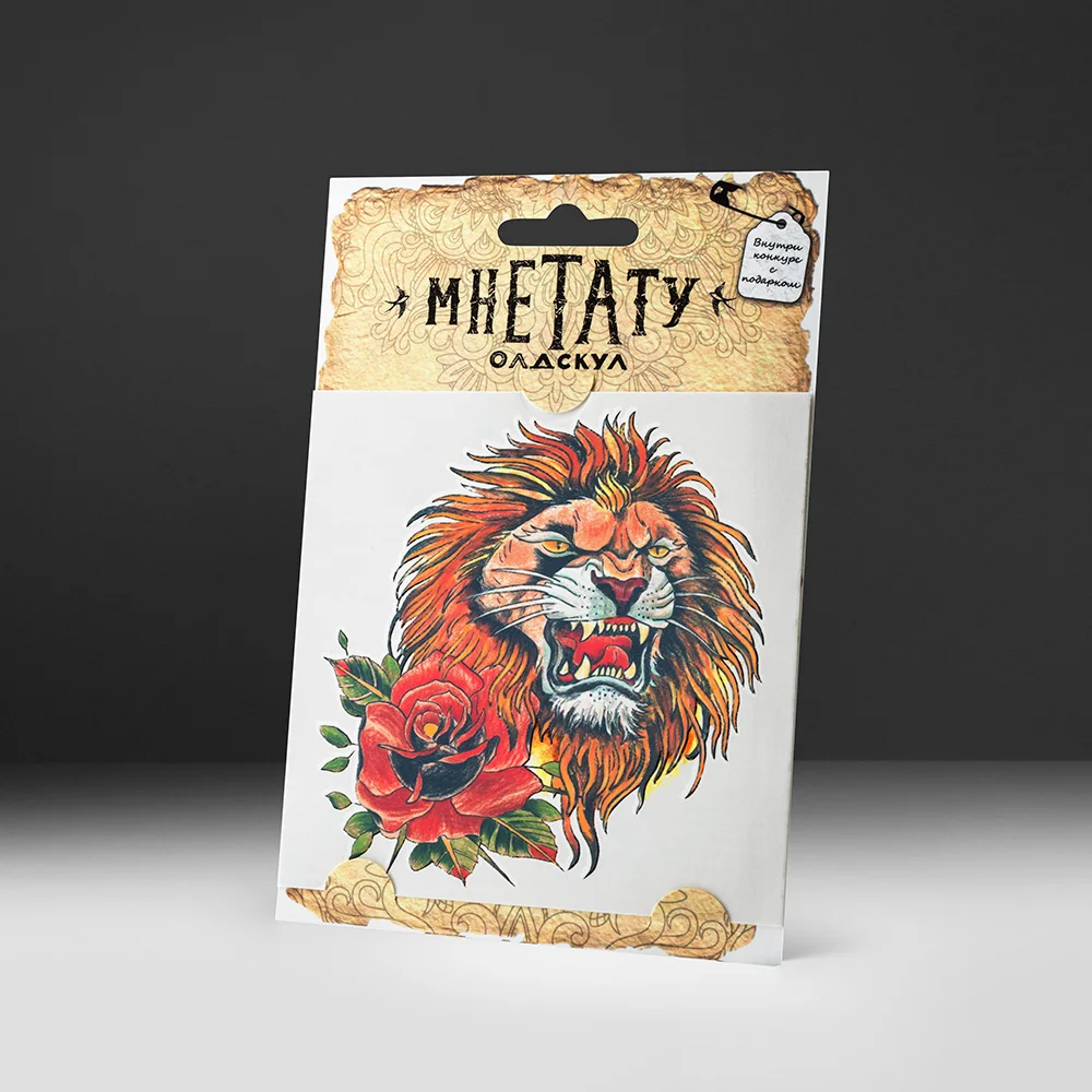 Временная тату MneTatu &quotЛев&quot Олд Скул|Временные тату| |