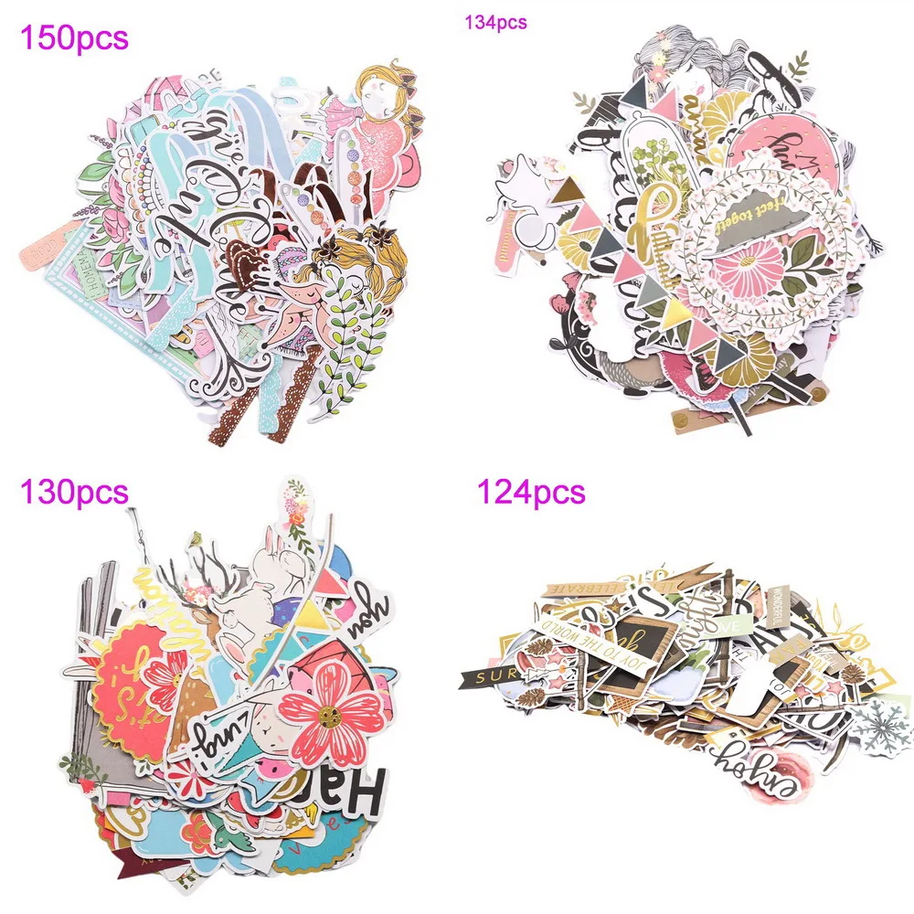 Creative Path 124pc Paper Diecuts Ephemera Shapes Embellishments Foil Christmas Craft Scrapbooking Cardmaking Journal Decoration