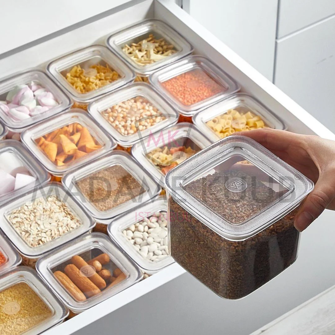 Квадратный ящик для хранения 9-18 шт. Набор кухонных контейнеров пищевых продуктов