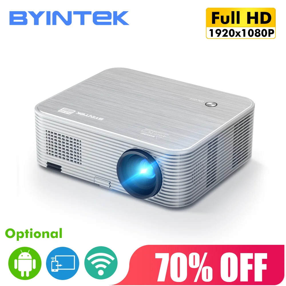 BYINTEK K15 Full HD1080P 3D 4K Android Smart WIFI светодиодный ЖК видеопроектор для