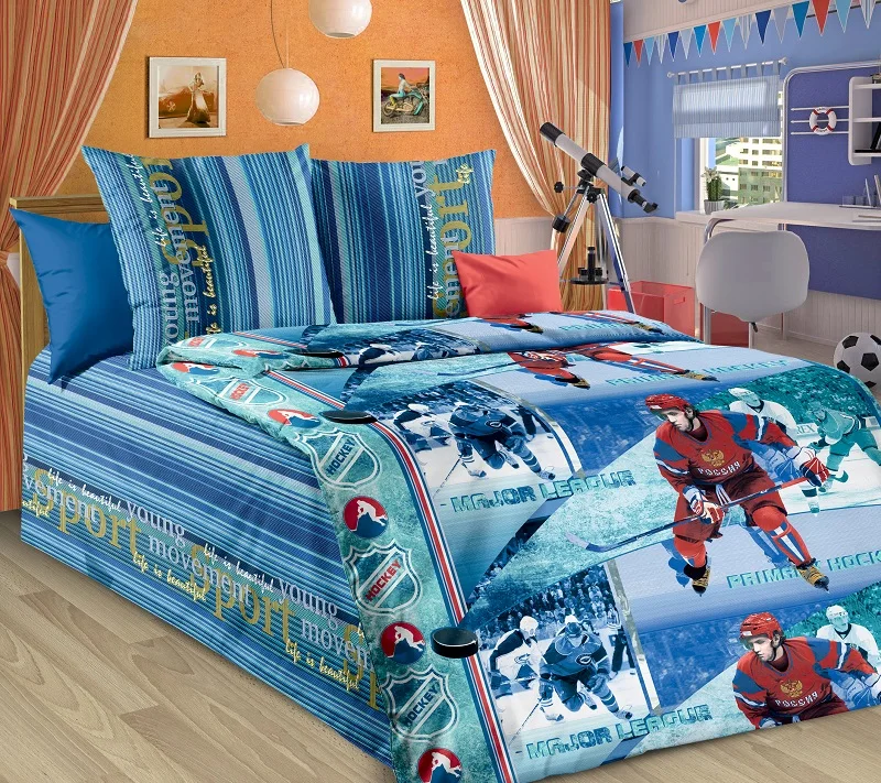IV Комплект детского постельного белья для мальчиков дизайн: Хоккей Чемпионат