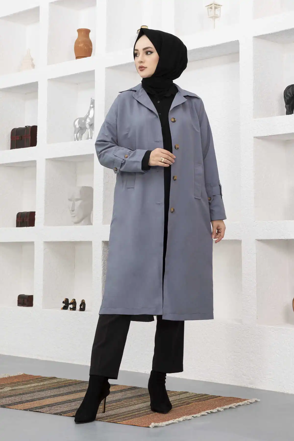 Тренчкот в стиле кэжуал Everlast однобортный простой классический длинный тренчкот