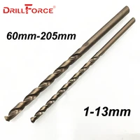 drillforce tools 5pcs 1 0mm 13mm hssco 5 cobalt m35 long twist drill bits for stainless steel alloy steel cast iron