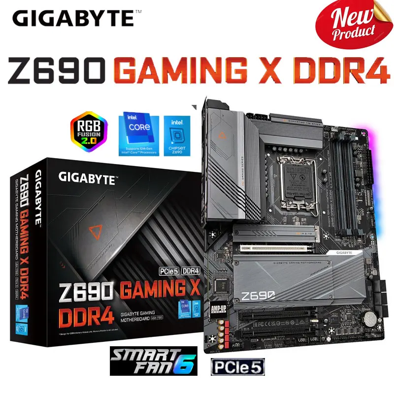 

LGA 1700 GIGABYTE Z690 GAMING X DDR4 128GB Motherbaord Intel Core 12th-Gen CPU M.2 PCI-E 5.0 2.5GbE LAN Z690 Placa-mãe 1700 ATX