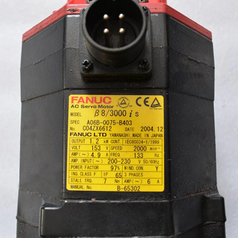 Серводвигатель FANUC AC A06b 0075 b403 для проверенного бета 8/3000 Япония|ac servo motor|fanuc ac motorservo