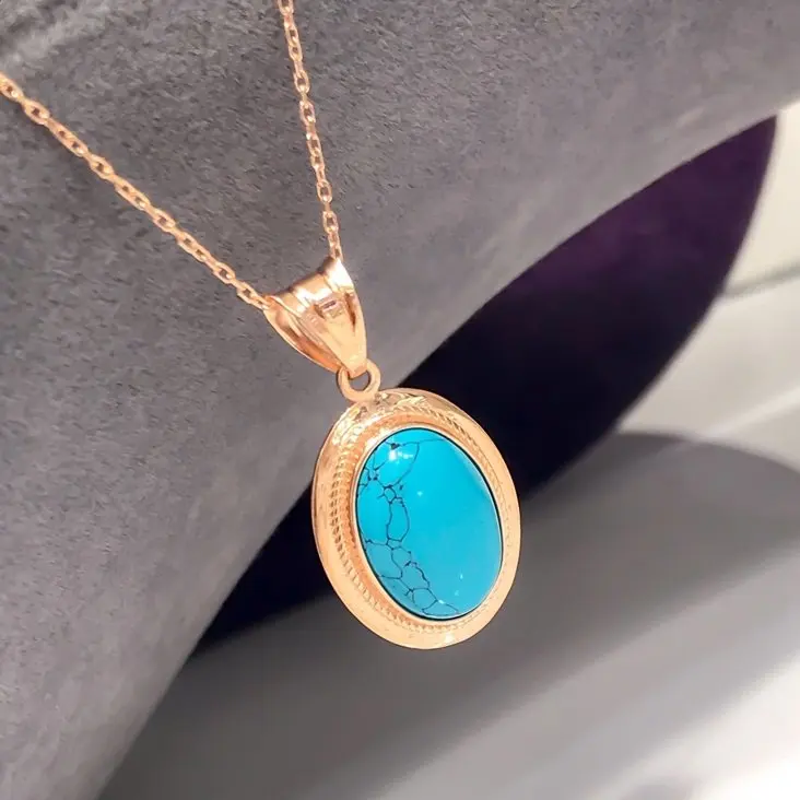 Зеленый миндальный шекель бирюзовый камень тренд серебряное ожерелье |