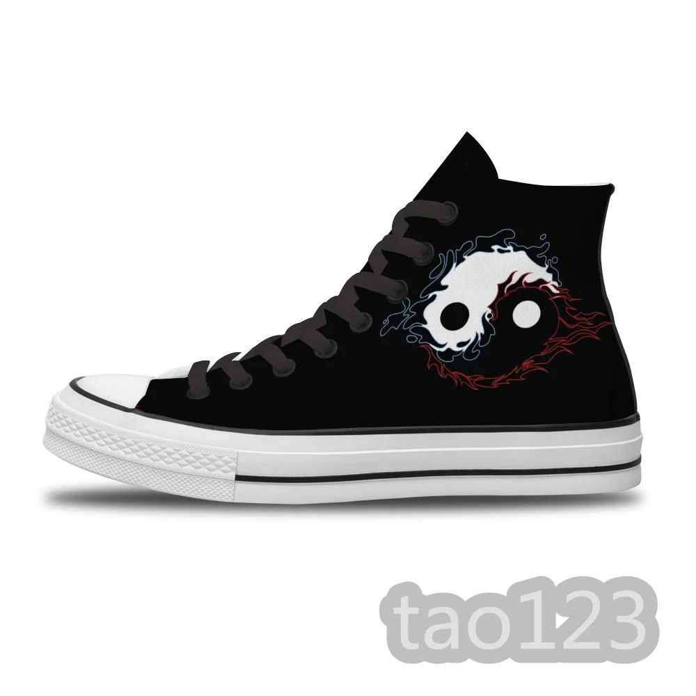 

2021 Summer Men's Youth Fashion Trend Tai Chi Pattern High-Top Canvas Shoes