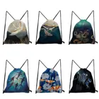 Рюкзак на шнурке Ukiyoe для мужчин и женщин, портативная Детская школьная мини-сумка с рисунком Кита для йоги, плавания, путешествий