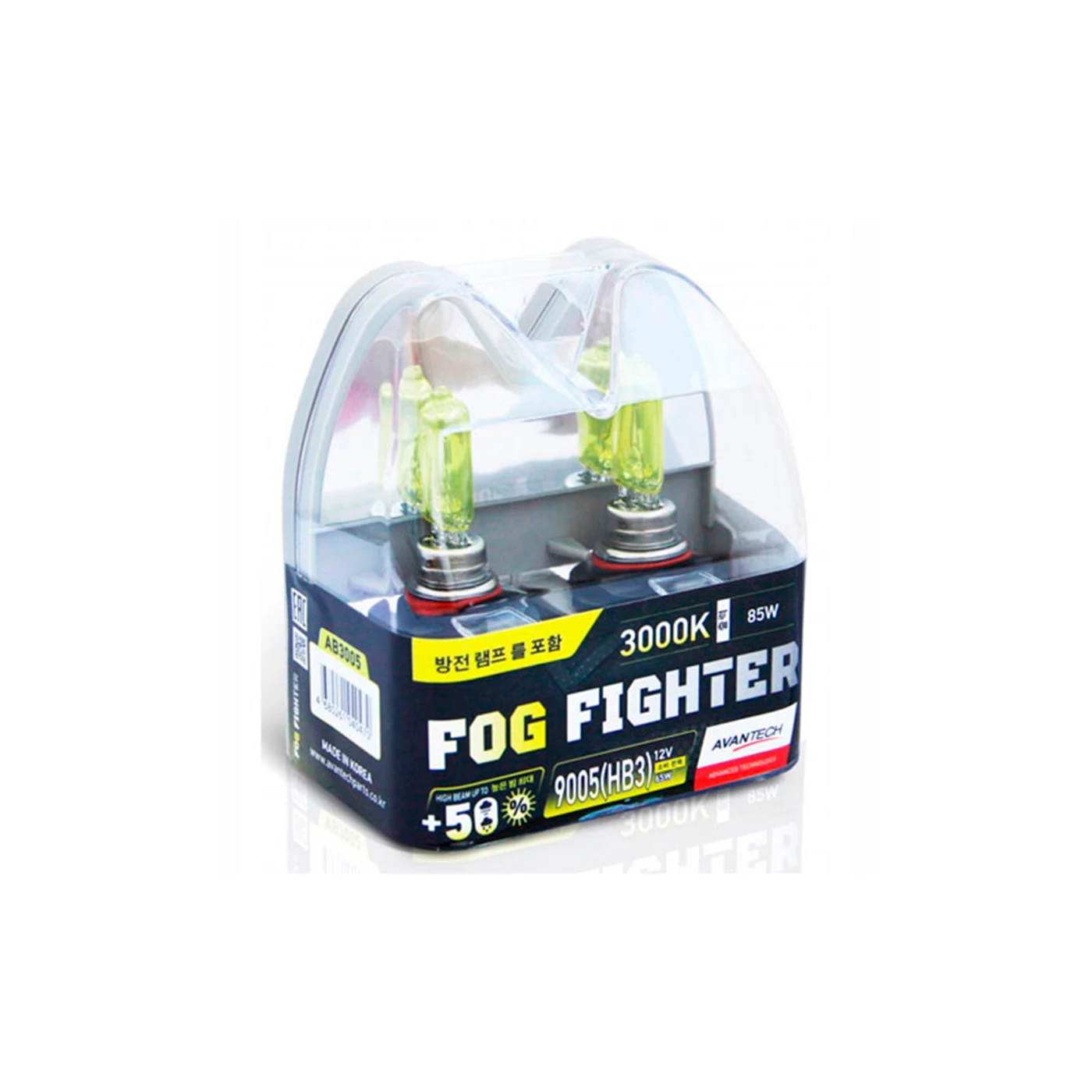 Лампа галогенная Avantech Fog Fighter HB3 12V 65W (85W) 3000K,  2 шт. (блистер)