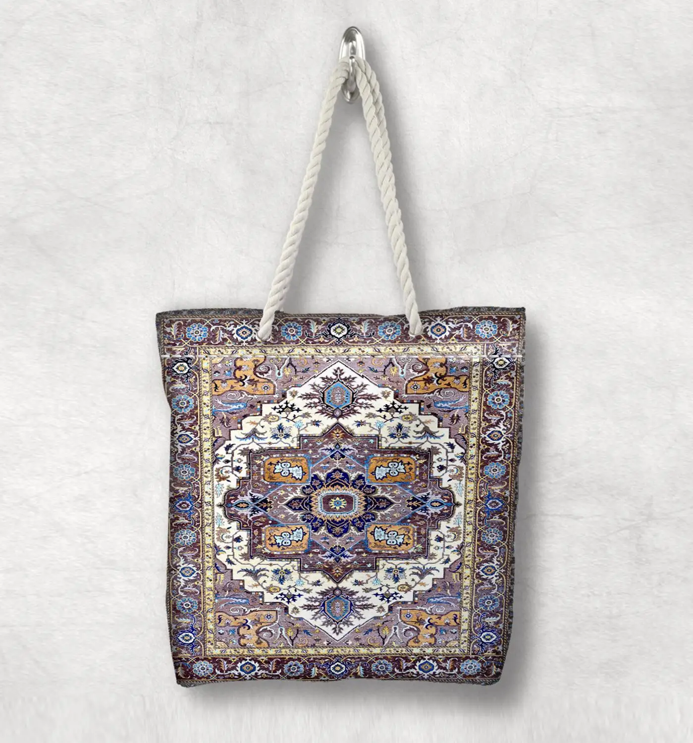 Оттоманка Anatolia Antique Kilim голубого и коричневого цвета дизайнерская Холщовая Сумка