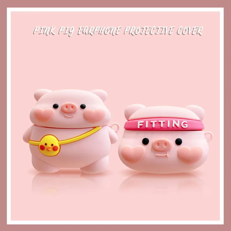 

for AirPod 2/1 Pro Case Cartoon Cover Animal Character Funny Design Fun 3D Cute Kawaii Unique Fancy Soft Silicone for Girls Boys