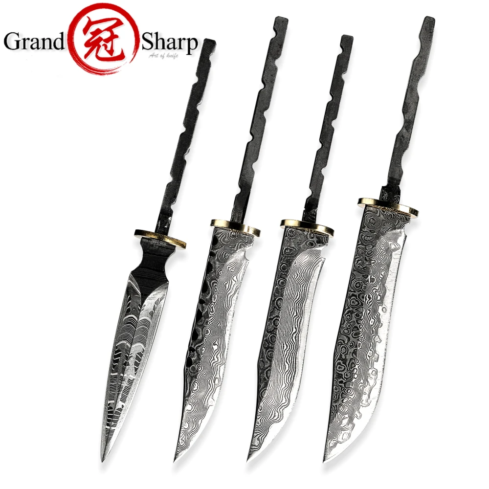 

Hunting Knife Fixed Blade 67 Layers Damascus Steel DIY Blank Blade Pocket Knives Utility Chef Kitchen Tools Survival Outdoor NEW