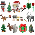 Рождественский подарок серия игрушек для детей Лось сани Снежная кукла Крейтер DIY модели аксессуары город совместимые строительные блоки