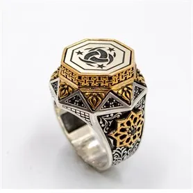 

Ностальгическая особая Организация Оттоманской (организация-махсуса) (Османская империя), белое искусственное серебряное кольцо для мужчи...