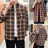 men fashion shirts summer high quality casual daily length sleeve striped mens t shirts lapel patchwork long shirts with 2 color