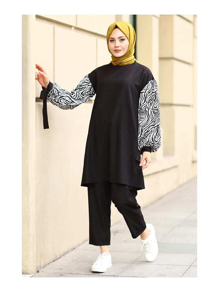 

Muslim Dress Women Clothing Hijab Double Suit Tunic Pants Turkish Luxury 2022 Abayas Islamic Ramadan Eid Mubarak Dubai Abaya Patterned Dresses Longo Made in Turkey Muslim Women Dress Muslim Women Clothing Fashion Women