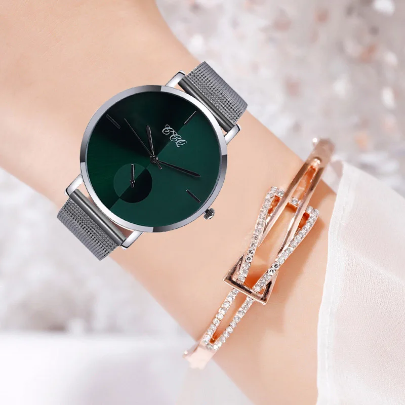 Женские кварцевые наручные часы с ремешком из нержавеющей стали|Женские часы| |