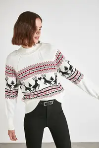 Жаккардовый трикотажный свитер TWOAW21KZ1047