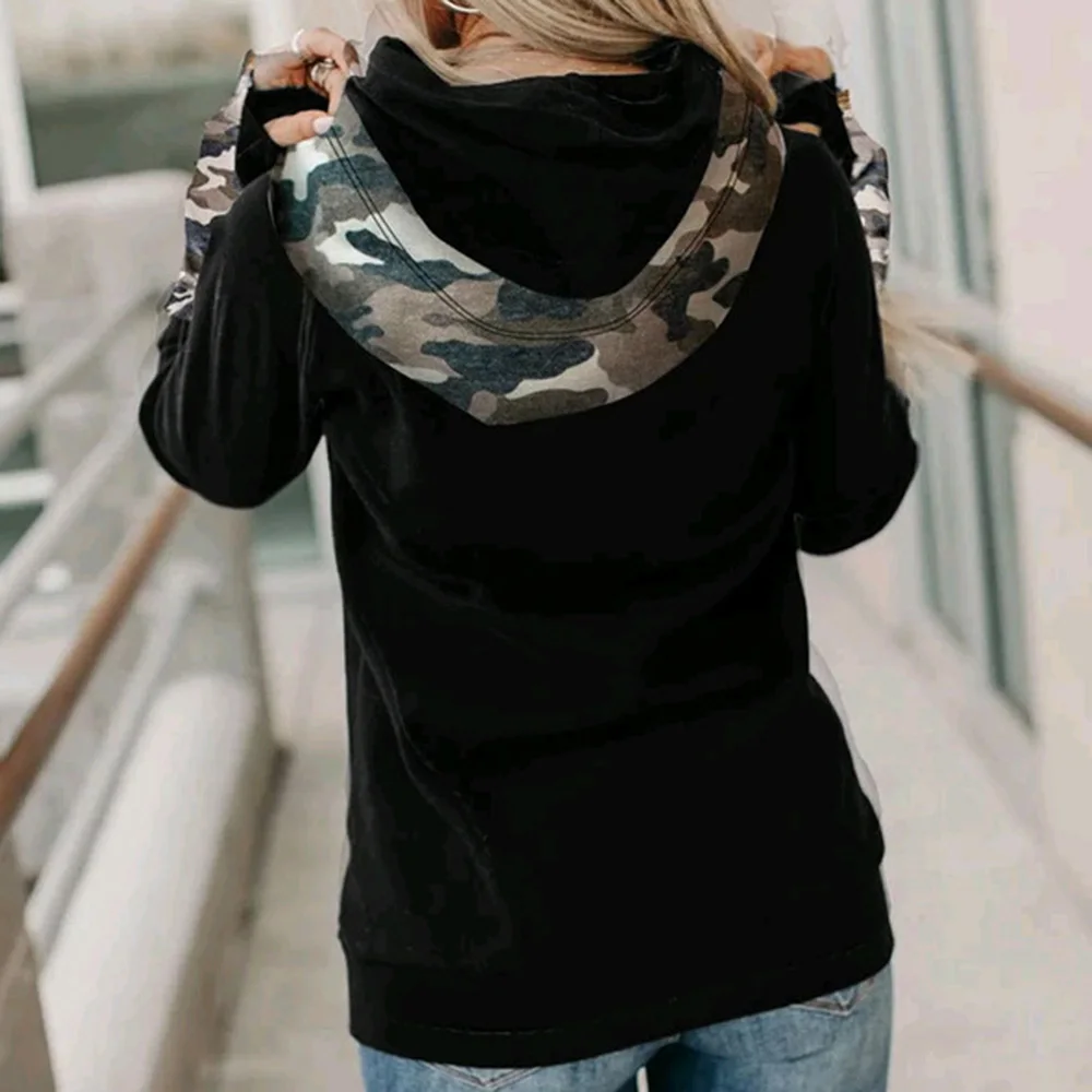 Женская толстовка с капюшоном длинным рукавом и карманами | одежда