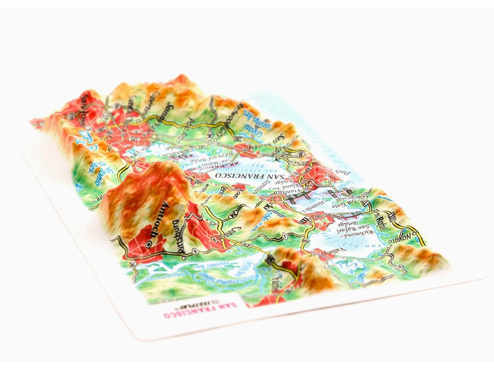 3D Карта Город САН-ФРАНЦИСКО 3Д Высокообъёмная панорама Рельефная Магнит На