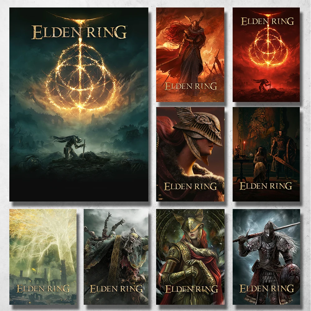 Картина Elden кольцо постеры и принты для видеоигр настенная на холсте в стиле