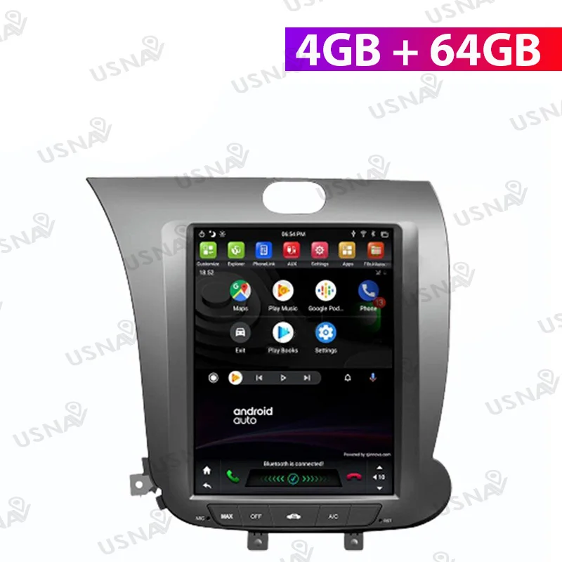 

USNAV Android 9.0 PX6 10.4" Vertical Tesla style Screen For KIA K3/FORTE 2013-2021Car Multimedia GPS Navi Radio Stereo Head Unit