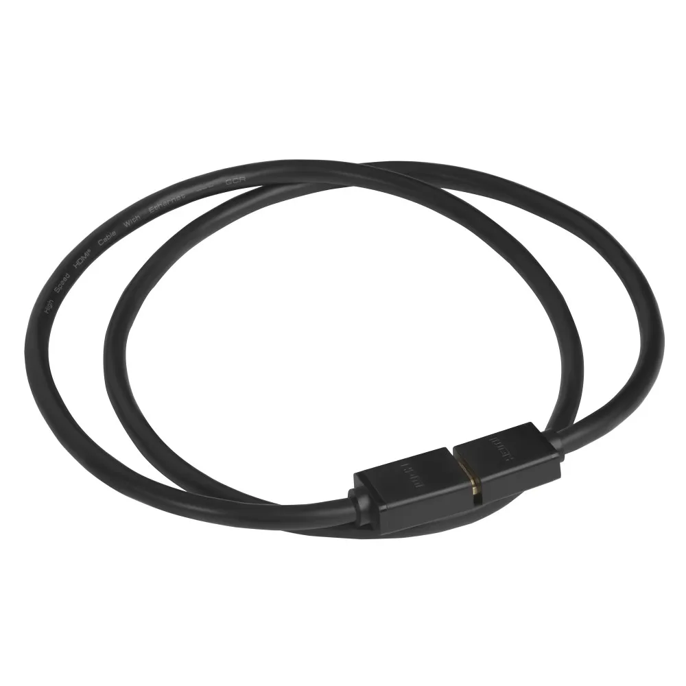 GCR Удлинитель 1.5m v2.0 HDMI черный OD7.3mm 28/28 AWG позолоченные контакты Ethernet 18.0 Гбит/с 19M / 19F