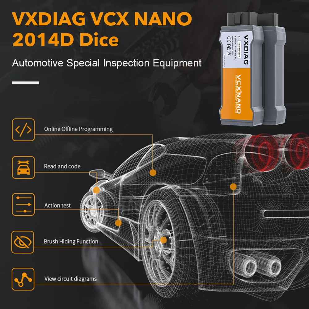 VXDIAG VCX NANO для VOLVO 2014D Dice USB OBD2 автомобильный диагностический инструмент все системы