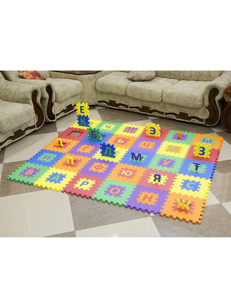 Руг-головоломка с русскими буквами-NT10 Funkids "Алфавитный-1-10" Толщина 10 мм (30 тарелок) Игрушки Mat Lego Детские коврики Образовательные игрушки Игровая мышь Коврик Коврик для детей Коврик для детей Образовательный коврик для детей