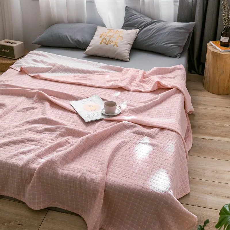 

Levkme Single Double Bed Cotton Blanket Summer Air Conditioning Towel Blanket Bedding Use Drop Shipping XF1109