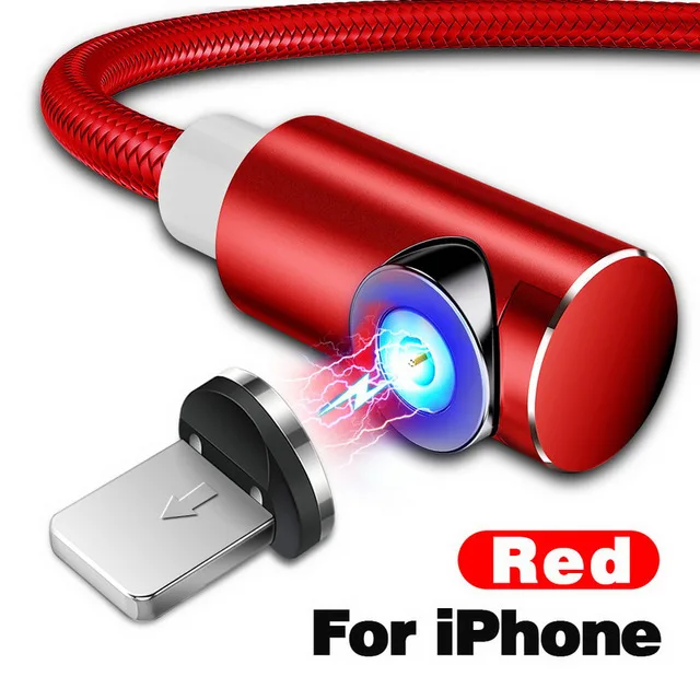 For iPhone Red Магнитный кабель INIU для быстрой зарядки, USB кабель для iPhone XS 8, samsung, type C, зарядное устройство, магнит, Micro USB, Andriod, кабели для мобильных телефонов - Цвет: For iPhone Red