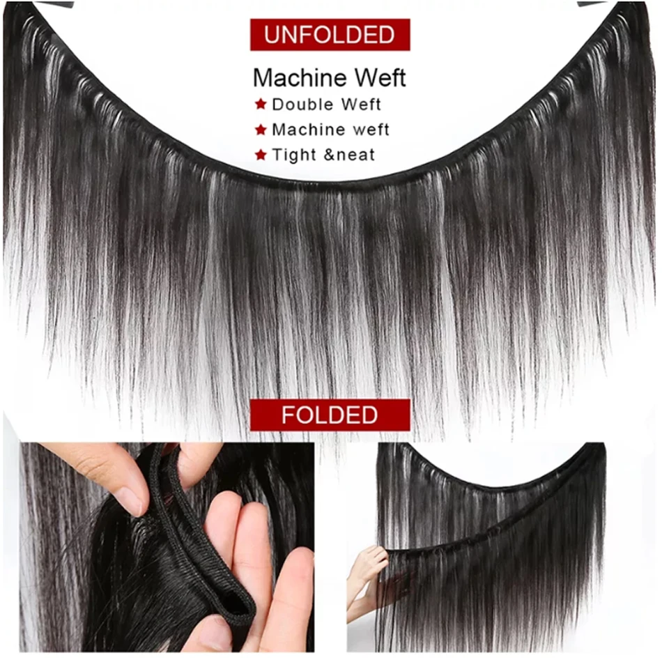 Прямые волнистые волосы 100% человеческие пряди 1/3/4 сделки 8-26 дюймов Пряди