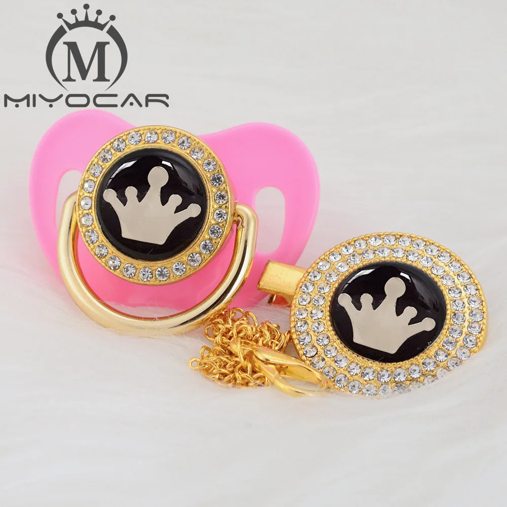 MIYOCAR, 7 цветов, корона, прекрасная, красивая, золотая, блестящая, Соска-пустышка, клипса, BPA бесплатно, пустышка, блестящая, уникальный дизайн, GCR