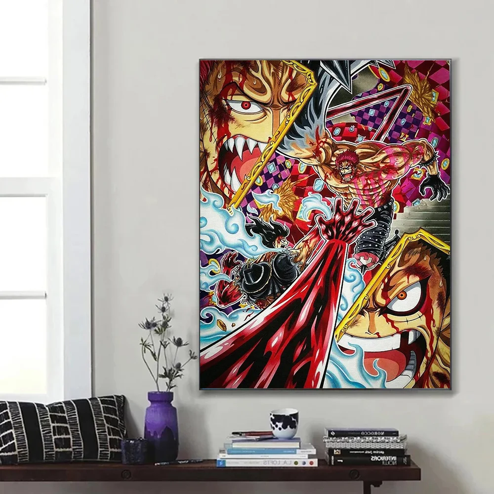 

Luffy and Katakuri Battle Poster Janpnese Anime One Pieces Canvas HD Print Painting Modern Picture Living Room Home Decor Cudros