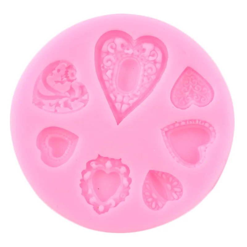 Силиконовые формы с сердечками и драгоценными камнями форма для шоколадных