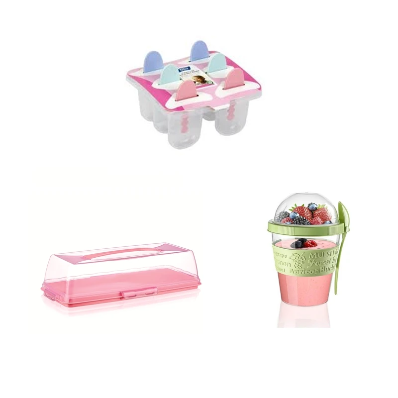 

3 Piece Kitchen Set Cake Dome Ice Cream Yoghurt Container