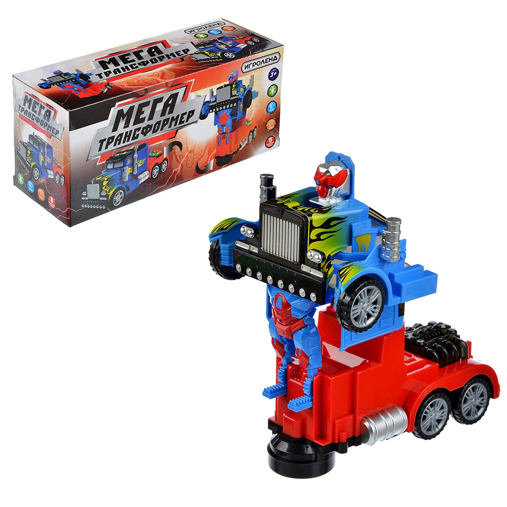 ФУРА ТРАНСФОРМИРУЮЩАЯСЯ: СВЕТ ЗВУК ДВИЖЕНИЕ ДАТЧИК ПРЕПЯТСТВИЙ ПЛАСТИК | Игрушки