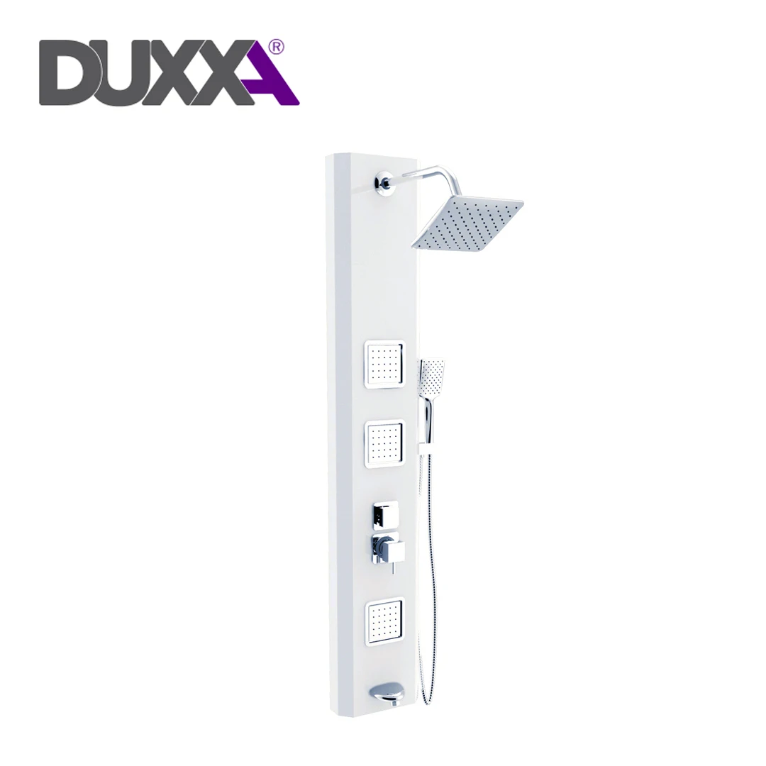 

Composite Shower Panel White Shower Faucet Bathroom SPA Massage Jet Shower Column System Waterfall Rain Shower Panel Bidet