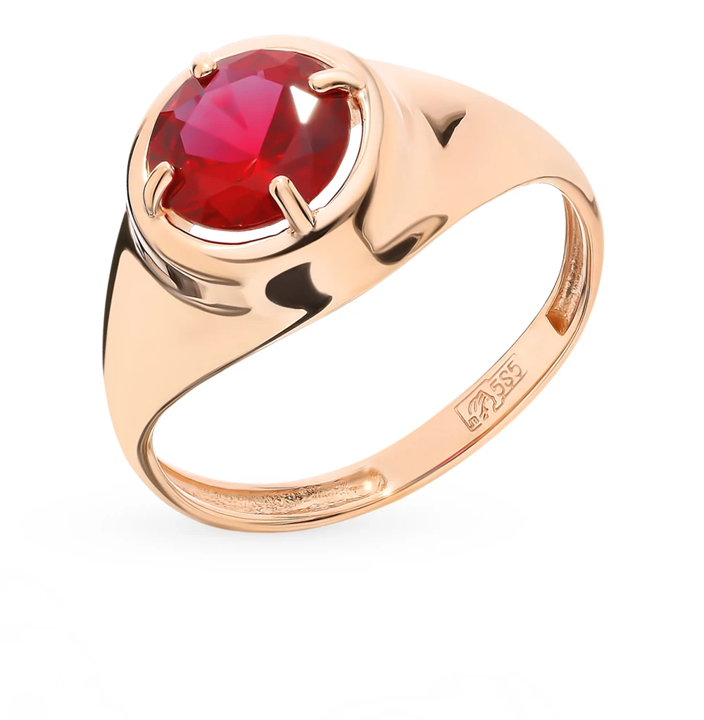 Золотое кольцо с рубином SUNLIGHT проба 585 | Украшения и аксессуары