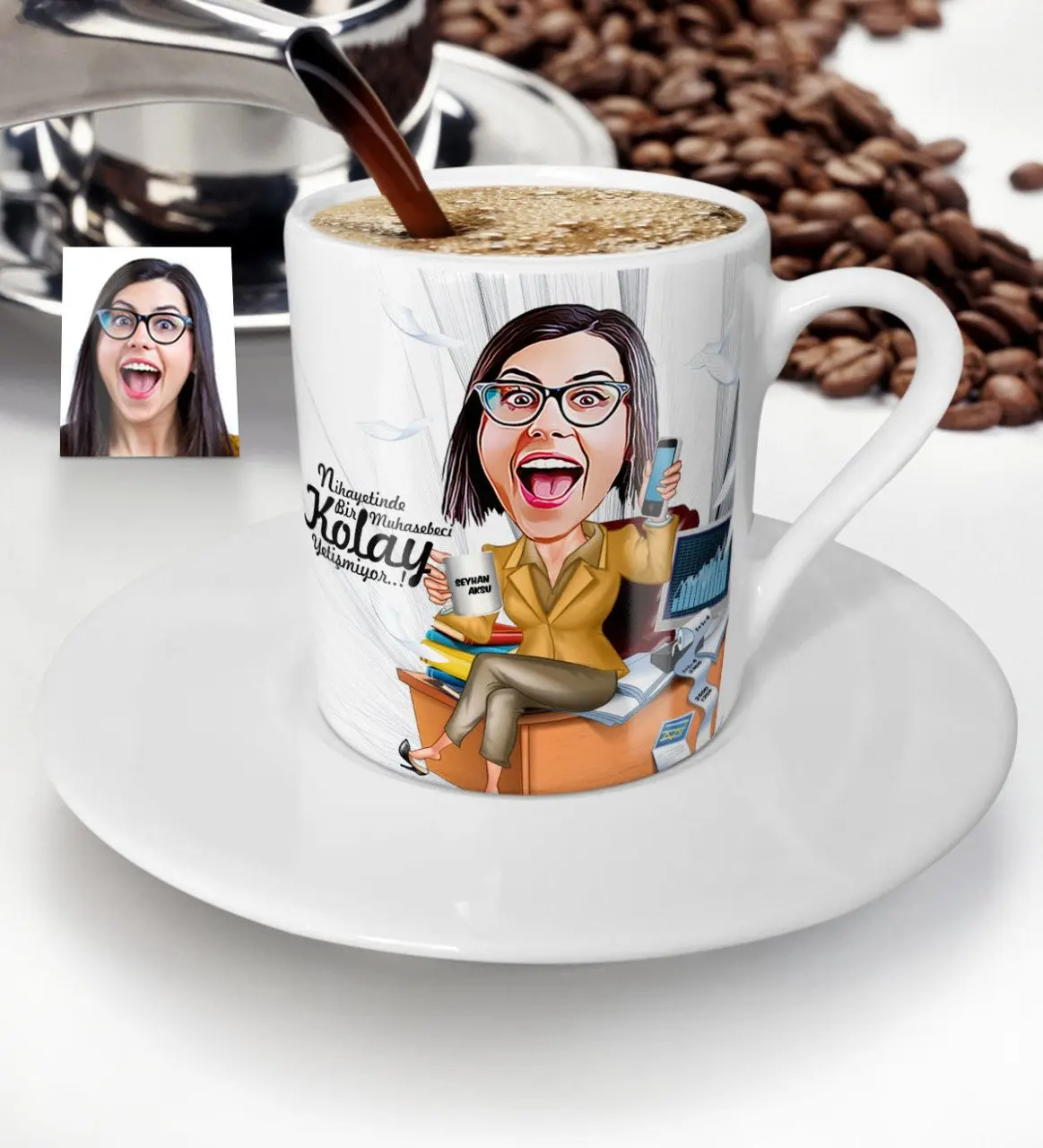 

Personalized Women 'S Accountant Cartoon Turkish coffee Cup-1