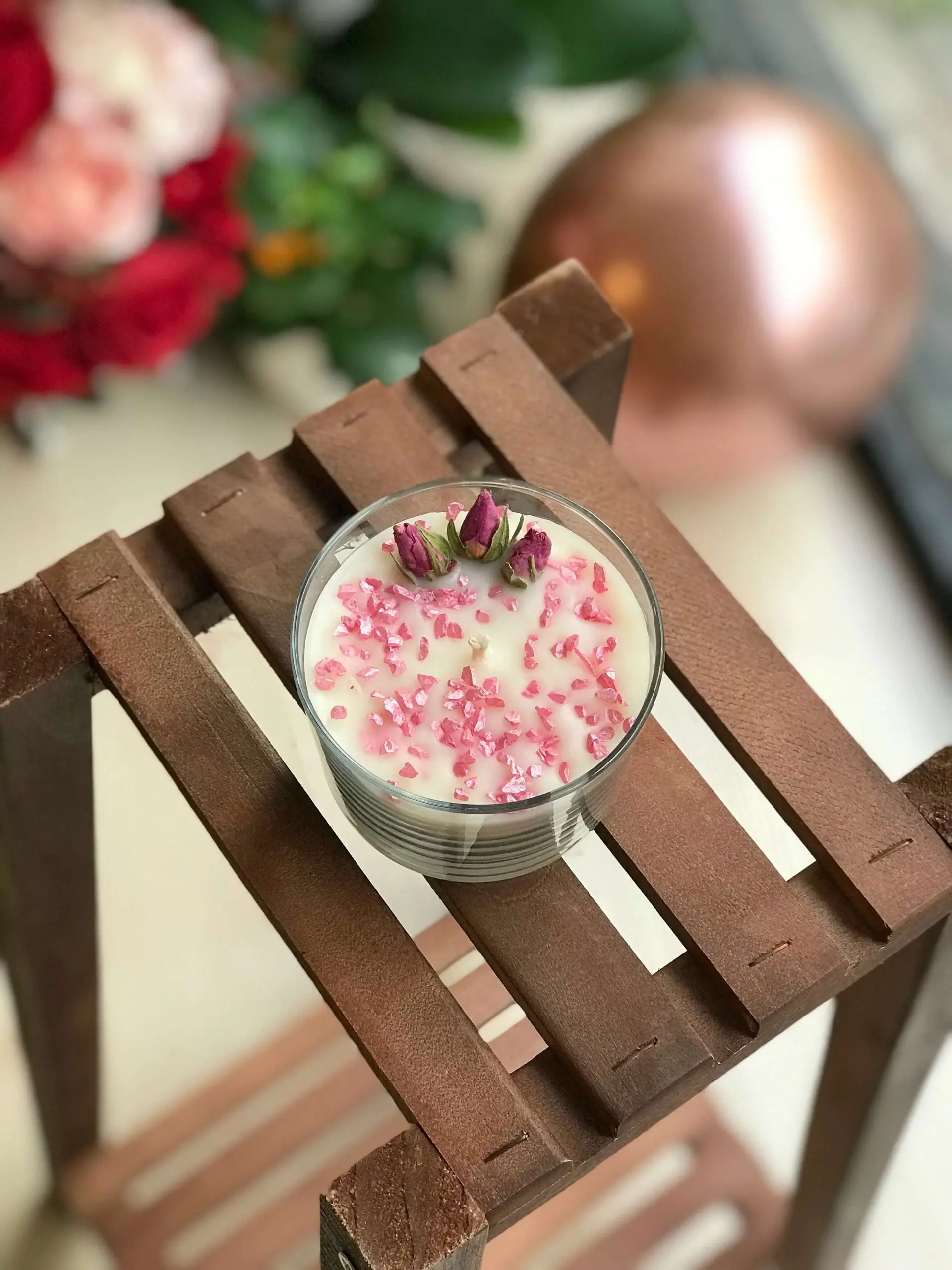 Персонализированные особенная Подарочная коробка розового бокал со свечкой с