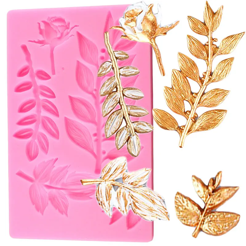 

3D Leaf Scroll Relief Cake Border Silicone Mold Cupcake Baking Fondant Cake Decorating Tools Candy Chocolate Gumpaste Mould