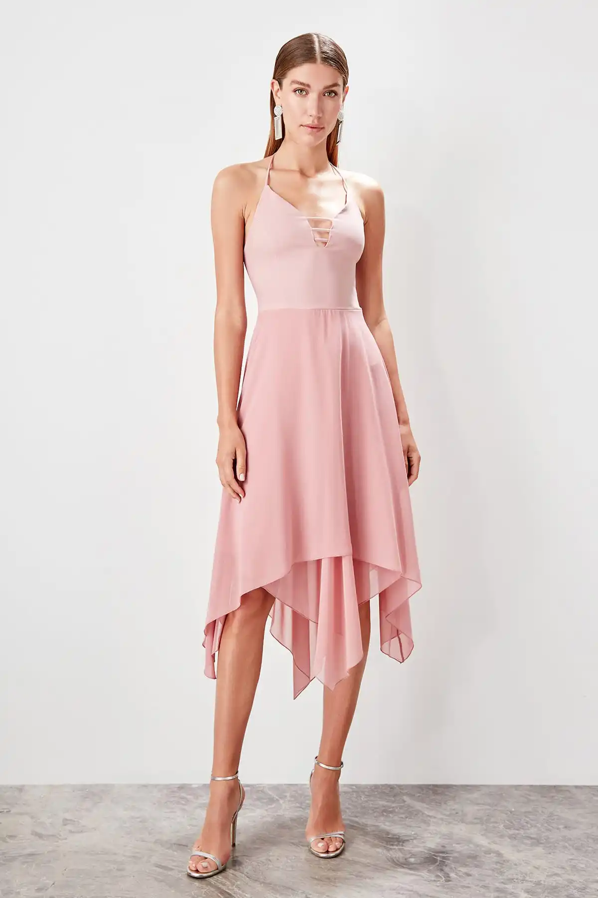 Trendyol платье с завышенной лентой TPRSS19EL0289|Женские платья| |