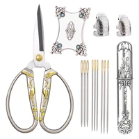 shwakk embroidery vintage tailor scissors kits for fabric european style sewing needlework thread scissors with thimble shears