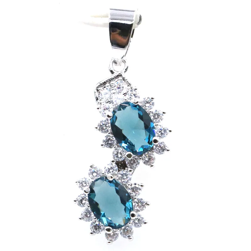 34x13 мм Потрясающие создала Лондон Голубой топаз фиолетовый танзанит кубический