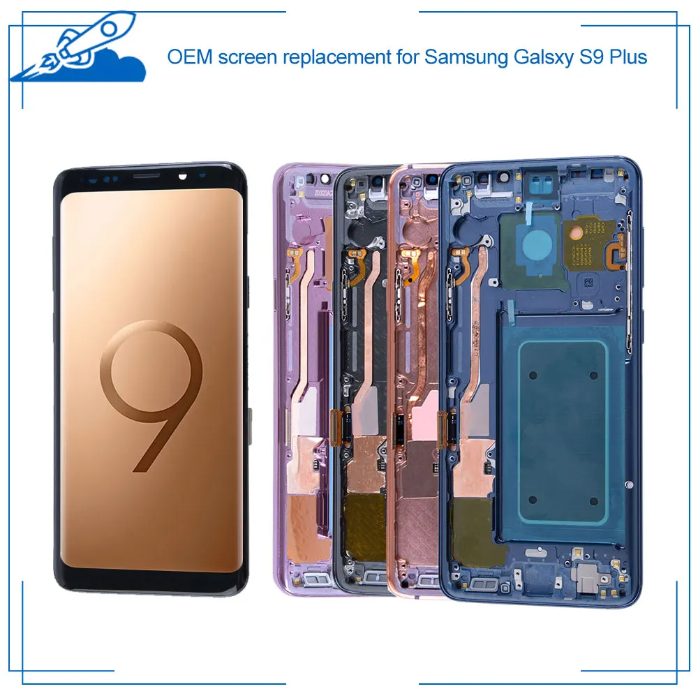 100% OEM Super AMOLED для Samsung Galaxy S9 Plus ЖК сенсорный экран amoled дисплей дигитайзер в сборе