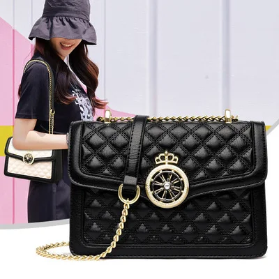 

New Fashion Simple Small Women Shoulder Bags Ladies Genuine Leather Messenger Bag Solid Zipper Cover Clutch Famous Brands Bolsas